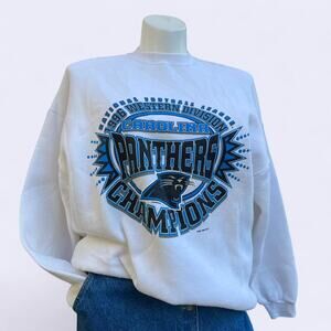 Vintage 1996 Logo 7 NFL Carolina Panther Football Champion Crewneck Sweatshirt